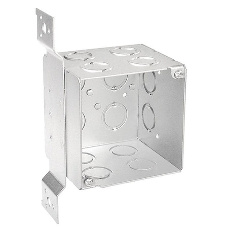 Southwire Electrical Box, 50 cu in, Square Box Type, 4 Gangs, Steel, Square Shape 52181-FS